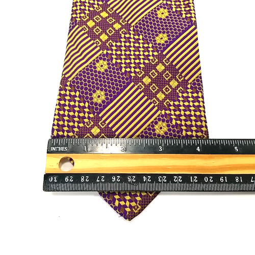 Mark of California Luxury Tie Purple Yellow Geometric Woven Polyester Necktie - Picture 2 of 7