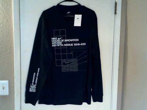 NEW NIKE NSW "NYC House of Innovation LS Tee" MEN'S BLACK T-SHIRT XL CU3568-100 - Picture 7 of 7