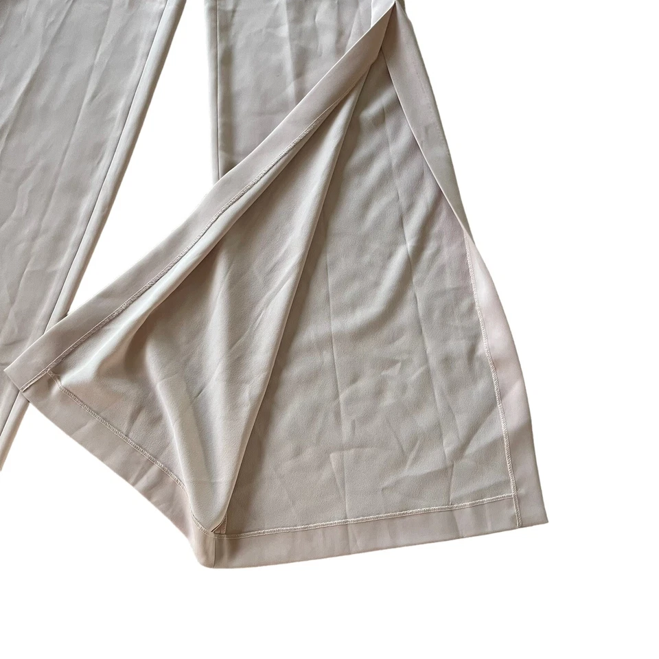 NEW Jay Godfrey Churchill Wide Leg Pants High Rise Side Slit Women's 0 Nude Pink - Image 2 of 4