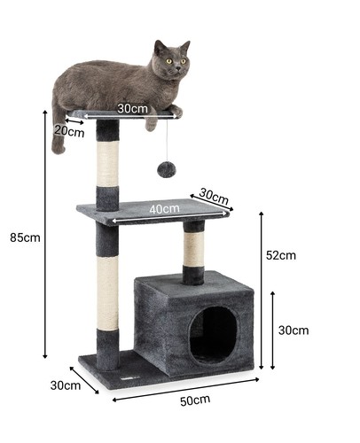 lionto Árbol rascador para gatos árbol para escalar altura 85 cm varios colores - Imagen 16 de 21
