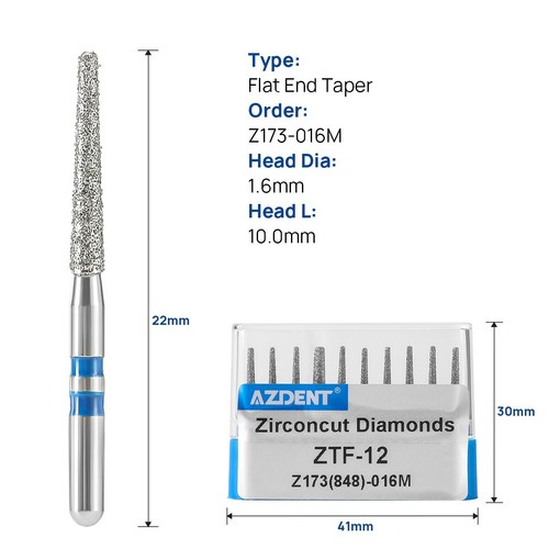 Dental High Speed FG Diamond Burs Cutting Zirconia Ceramic Friction Grip 1.6mm - Picture 118 of 124