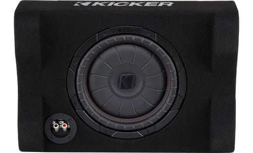 KICKER 48CVTDF102 Sealed downward-firing enclosure with 10" 2-ohm shallow-mount