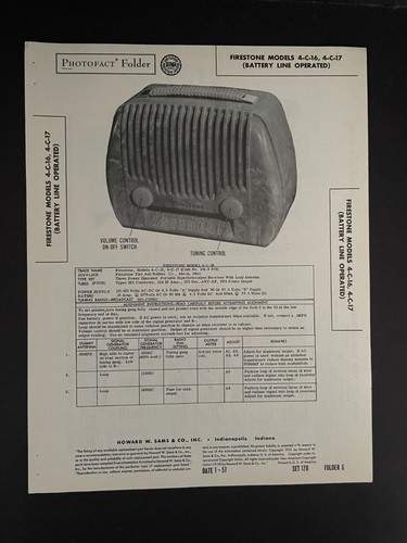 SAMS Photofacts Vintage Radio Marka Firestone - WYBIERASZ MODEL - Zdjęcie 41 z 49