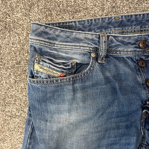 Pantalones de mezclilla Diesel para hombre regulares rectos azul claro desteñidos lavados Y2K W32 L29 *Waykee - Imagen 12 de 16