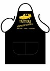 MENS,WOMENS,BLACK PRINTED NOVELTY APRON,BBQ ONLY FOOLS AND TROTTERS COOKING