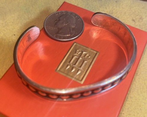 James Avery Sterling Silver 925 Raised Dot Cuff Bracelet - Picture 2 of 5