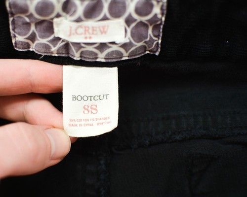 J.Crew Women's Corduroy Pants Relaxed Fit Bootcut Cropped Trouser Size 8S Black - Picture 8 of 9