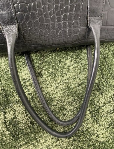 Mulberry Women’s Bayswater Black Croc Embossed Leather Bag & Dust Bag L - Picture 20 of 23