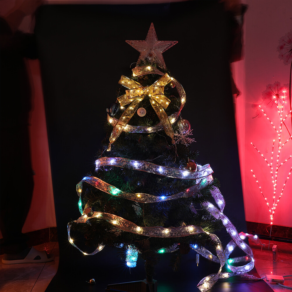 Fairy String Lights Ribbon Bows for Party Weddings Holiday Christmas