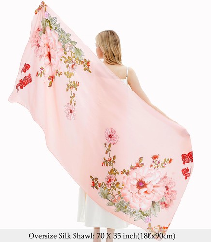 Women Silk Scarves Long Satin Lightweight Outdoor Shawl Wraps Printed Head Sc... - Picture 3 of 5