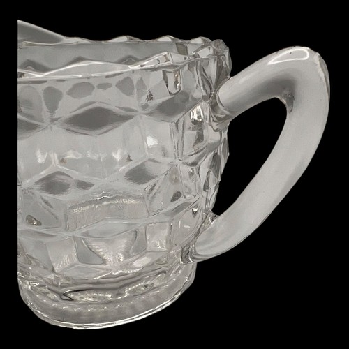 Klar Pressglas Milchkännchen 3" hoch 3D Muster Stern geplatzter Boden kleiner Krug - Bild 4 von 9