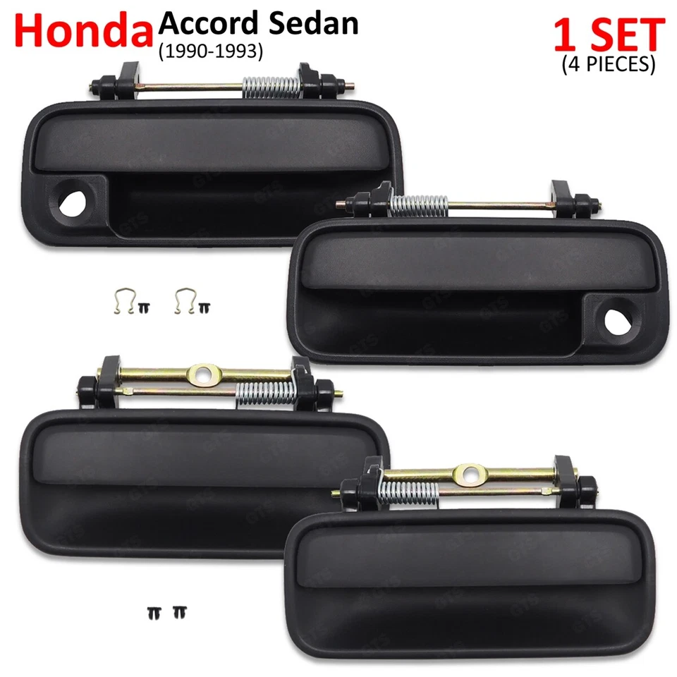 Set 4Dr Outside Outer Door Handle For Honda Accord Sedan 1990 - 1993 Foto 4 de 4