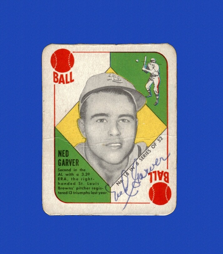 1951 Topps Blue Backs Set-Break # 18 Ned Garver AUTO *GMCARDS*