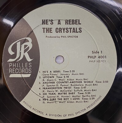 THE CRYSTALS HE'S A REBEL 1963 LP VG+ Vinyl Record Mono