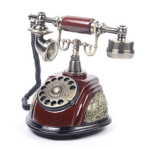 Antikes Wählscheibentelefon klassisches altmodisches Telefon Tischtelefon weinrot USA - Bild 6 von 12