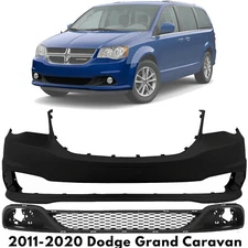 Front Bumper Cover & Grille Assembly For 2011-2020 Dodge Grand Caravan Ram C/V