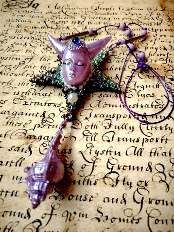 Ювелирные изделия женщина ожерелье кулон перевернутая пентаграмма звезда Лилит богиня Hornered - Изображение 2 из 4