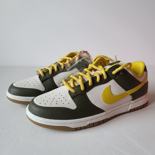 Nike Dunk Low Retro Premium Cargo Khaki Vivid Sulfur FV3629-371 Men's Size 8 - Picture 3 of 5