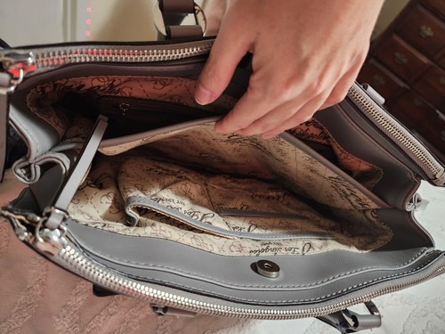 Guess Greyson Purse Smoke Grey Color Y2K Tote Bag - Picture 7 of 10