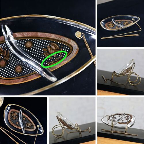 Georges Briard Glass Set 6 Pezzi 1 Vassoio 2 Piatti Quadrati 2 Ciotole e 1 Piatto Relish - Foto 14 di 21