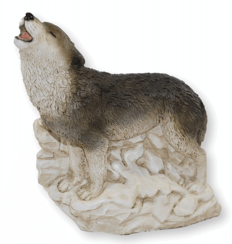 Figura Decorativa Lobo Aullante en las Rocas de Pie Colección Castagna Resin H - Imagen 1 de 7