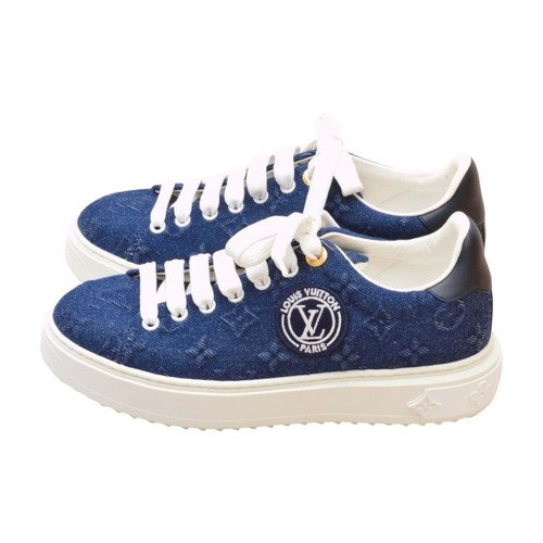 Louis Vuitton Sneakers Time Out Line Monogram Denim 22 Navy VL0242 36 1/2 - Picture 3 of 14