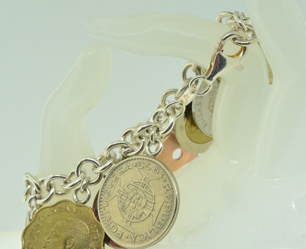 アクセサリー vintage multi coin silver bracelet VINTAGE MULTI COUNTRY COIN SILVER BRACELET | eBay