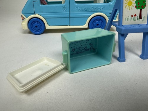 VTG Fisher Price Loving Family Dollhouse Minivan Car Van Tent Chair Camping Lot - Picture 21 of 24