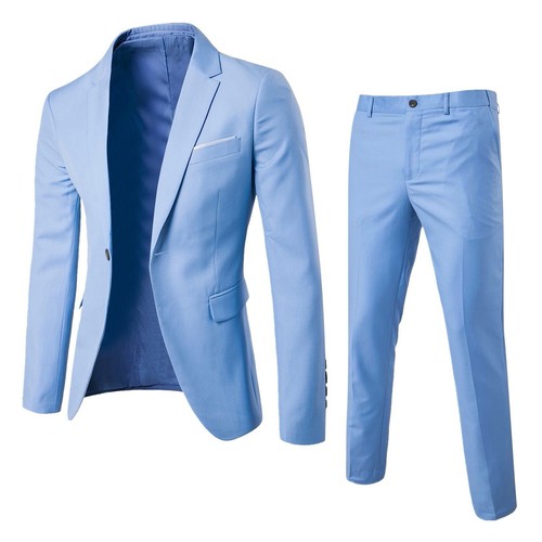 Fashion Slim Waist 2 Pieces Set Wedding Suits For Men Slim Suit Jacket Pant Ves - Picture 58 of 79