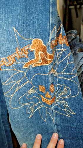 Youth Shrunken Munkey Jeans Straight Skull Design Size 14 Actual 26X27 - Picture 5 of 5