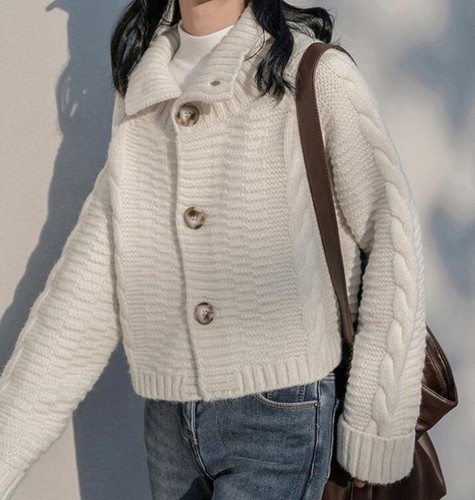 Womens Fashion Winter Turtle Neck Long Sleeve Loose Warm Sweaters Coats Cardigan - Imagen 1 de 13