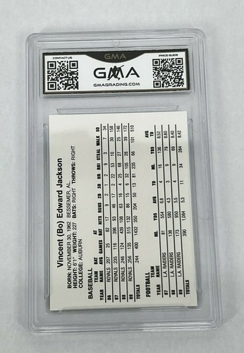 1990 Broder Bo Jackson GMA 10 Gem Mint Football Baseball Outfield Running Back - Bild 2 von 2