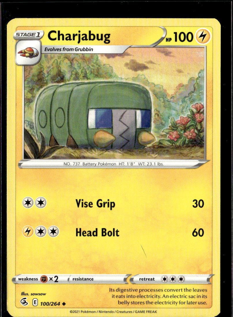 Pokemon Charjabug 100/264 Fusion Strike Non Holo Uncommon 4 Card Lot