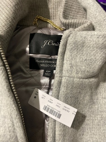 NWT$365 J.Crew Petite Lodge Coat Italian Stadium Cloth Wool Heather Grey 10P - Picture 5 of 12