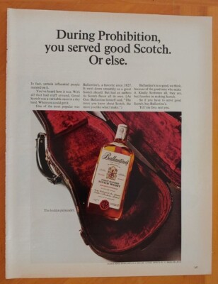 1967 Ballantine's Finest Blended Scotch Whisky Full Page Look Magazine Print Ad