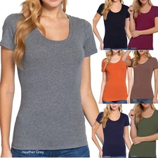 Active Basic 9663 JUNIOR Cotton Jersey Scoop Neck T-shirt Fitted Short Sleeve