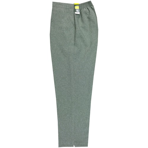 LADIES WOMENS HALF ELASTICATED STRETCH WAIST WORK OFFICE TROUSERS POCKETS PANTS - Picture 39 of 47