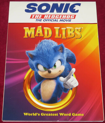 2019 SONIC THE HEDGEHOG OFFICIAL MOVIE MAD LIBS BOOK + POSTER! SEGA PENGUIN TOY
