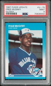 1987 Fleer Glossy Update Fred McGriff Rookie Blue Jays U-75 HOF PSA 9 Mint