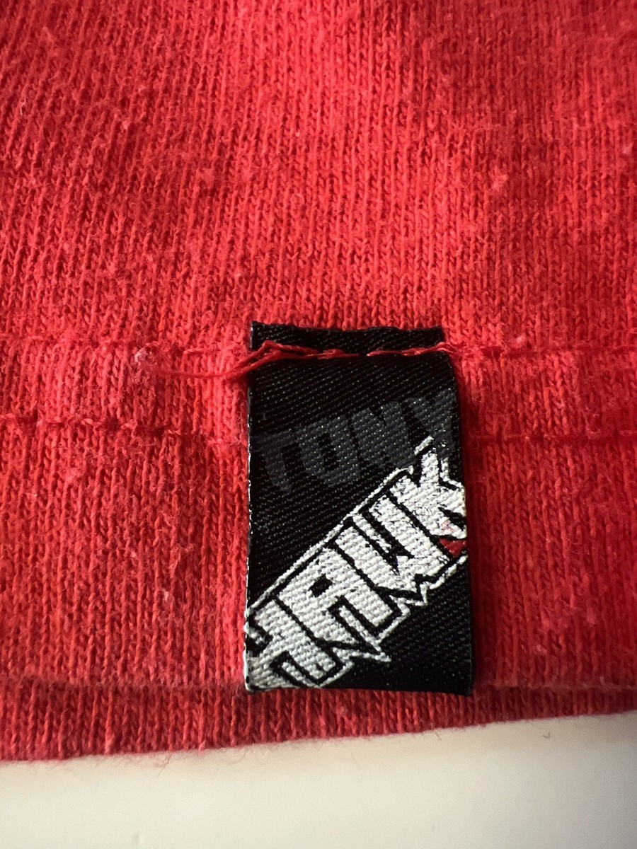 VINTAGE Tony Hawk Shirt Boys Medium Red Youth Skateboarding Skater