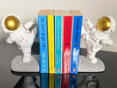 Juego de sujetalibros ponderados para decoración del hogar de astronautas con temática espacial / soportes para bolígrafos estacionarios - Imagen 22 de 28