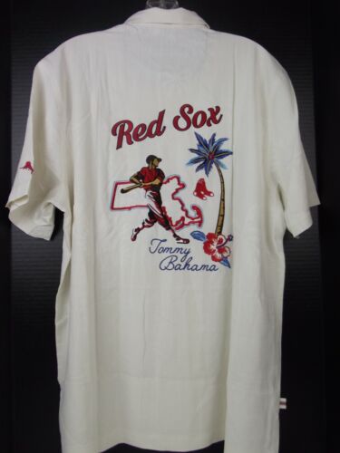 Tommy Bahama Hawaiian MLB Boston Red Sox Baseball Button Up Shirt Mens M SAMPLE - Picture 3 of 9
