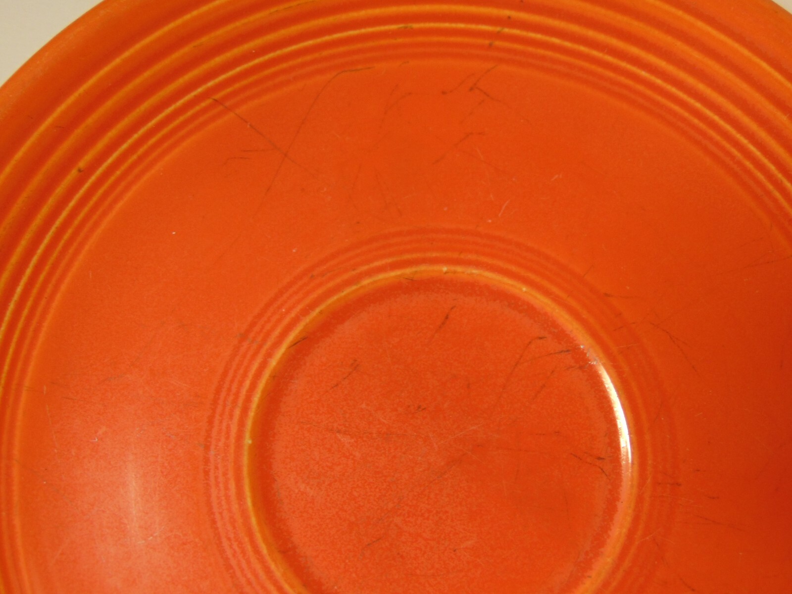 Old Vtg 1936 RED ORANGE RADIOACTIVE FIESTA SAUCER PLATE GEIGER COUNTER READING T s l1600 - Old Vtg 1936 RED ORANGE RADIOACTIVE FIESTA SAUCER PLATE GEIGER COUNTER READING T