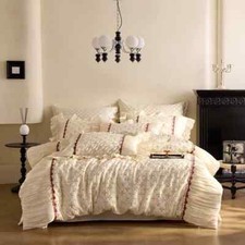4pcs Bedding Set Luxury Cotton Embroidery Duvet Cover Bed Sheet 2 Pillowcases