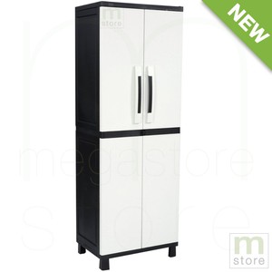 Garage Cabinet Storage 4 Adjustable Shelves 2 Doors Keter Plastic