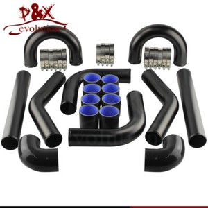 2.5" Aluminum Turbo Intercooler Piping Pipe Kits+Clamp+Coupler Black 2.5" Aluminum Turbo Intercooler Piping Pipe Kits+Clamp+Coupler Black