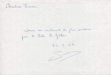 FRANCE Christian Pineau (+) autograph, Minister of Foreign Affairs 1956-58, sign FRANCE Christian Pineau (+) autograph, Minister of Foreign Affairs 1956-58, sign