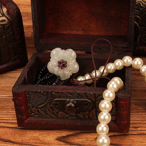 1X Antique Wooden Box Pocket Watch Jewelry Holder Storage Display Case Gifts USA - Picture 4 of 22