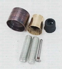 Shiny Brass Copper Cane Parts Spare Collar, Rubber Tip Only One Stud Handmade