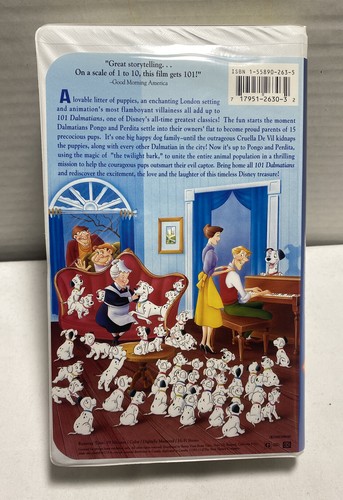 Black Diamond Classics 101 Dalmatians Walt Disney VHS 1992 video Movie - Picture 3 of 10